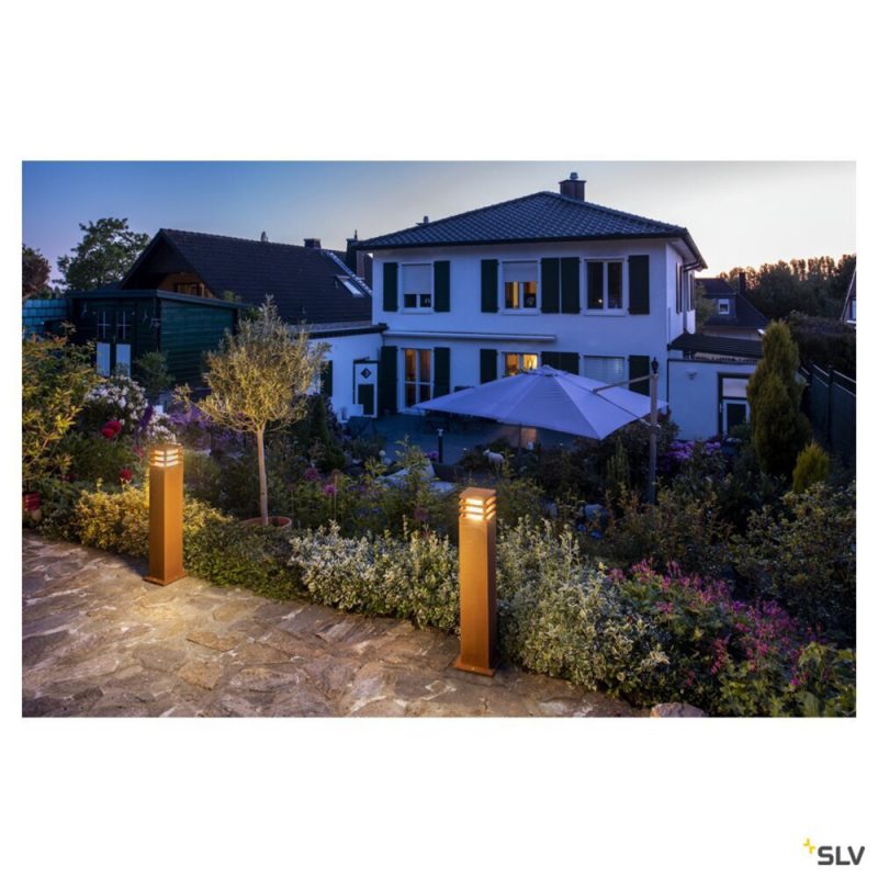 RUSTY 70, borne extérieure, fonte rouillée, LED, 8,6W, 3000K, IP55