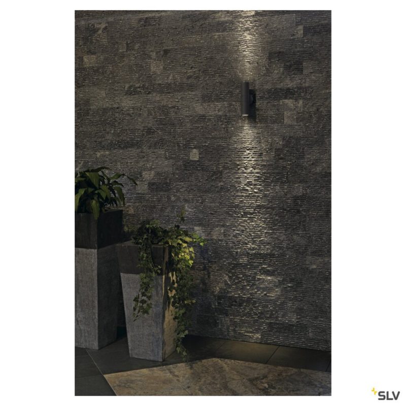 ASTINA, applique extérieure, alu brossé, GU10/TCR50-SE, 2x 11W max, IP44