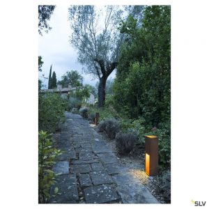 RUSTY SLOT 50, borne extérieure, fonte rouillée, LED, 8,6W, 3000K, IP55