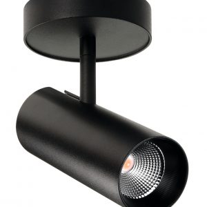 Tube Mini S spot plafond noir 870lm 3000K Ra 98 coupure de phase descendante